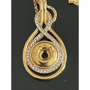 Necklace Gold Excellent Rhinestone Snap Mini Magnolia and Vine Jewelry